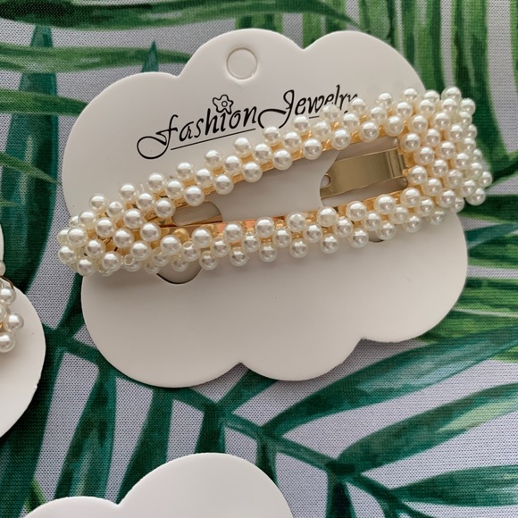 NEW 3 PK of Pearl Clip Hair Accessories - Picture 4 of 5